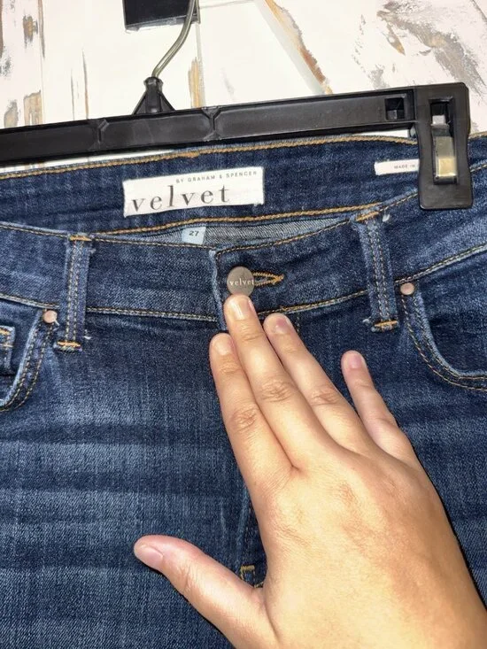 Velvet Christy High Rise BF Jeans Blue Ink Wash Stretch Designer Womens Size 27 - Picture 4 of 7